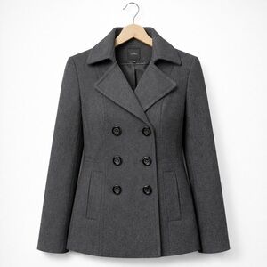 Express Charcoal Double-Breasted Pea Coat